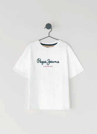 T-shirt med logotryck i normal passform