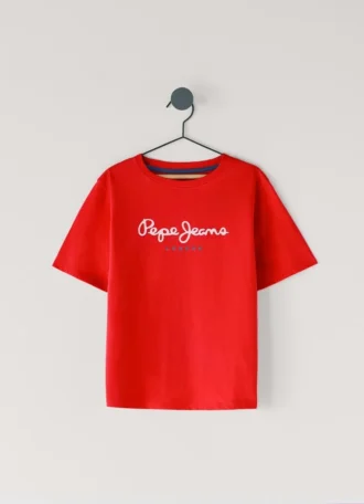 T-shirt med logotryck i normal passform
