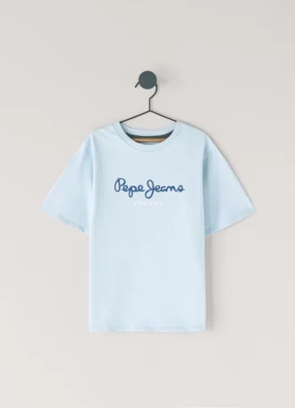T-shirt med logotryck i normal passform