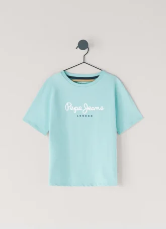 T-shirt med logotryck i normal passform