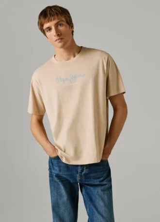 T-shirt med logotryck i normal passform T-shirt med logotryck i normal passform