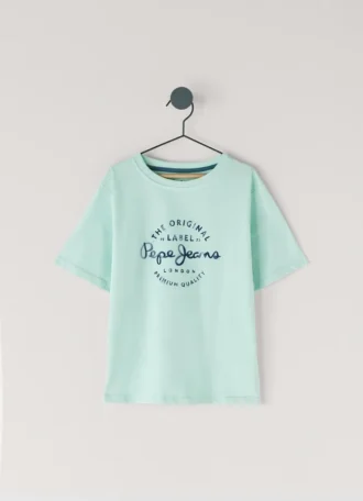 T-shirt med logotryck i normal passform
