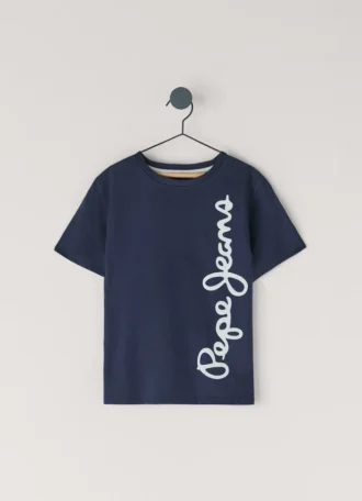 T-shirt med logotryck i normal passform