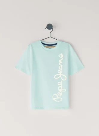 T-shirt med logotryck i normal passform