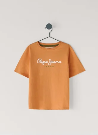 T-shirt med logotryck i normal passform