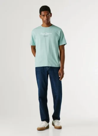 T-shirt med logotryck i normal passform T-shirt med logotryck i normal passform