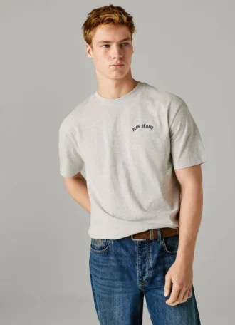 T-shirt med tryck på ryggen
