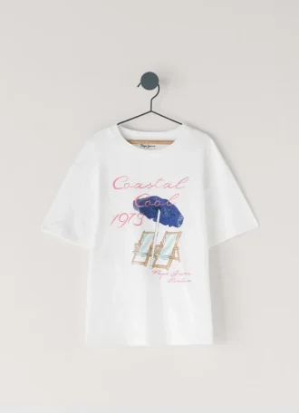 T-shirt med tryckt motiv och avslappnad passform