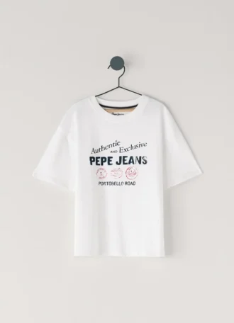 T-shirt med tryckt motiv och avslappnad passform