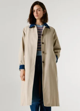 Trenchcoat med skjortkrage