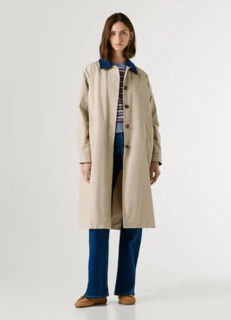Trenchcoat med skjortkrage